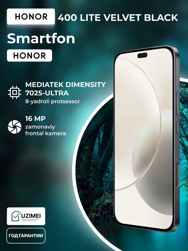 Смартфон Honor 400 Lite, 8/256 GB, 5230 mAh, 6,7", Velvet black — фото 6