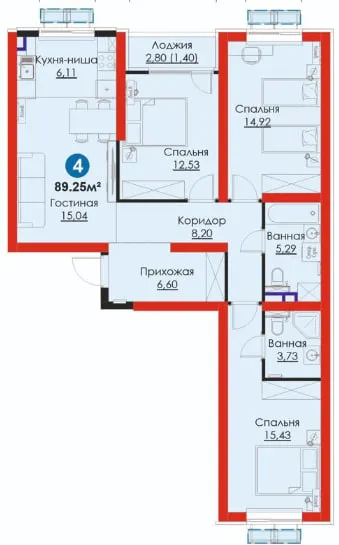 Выгодно!  4комн-89,25м2 Яшнабадский, метро рядом — фото 7