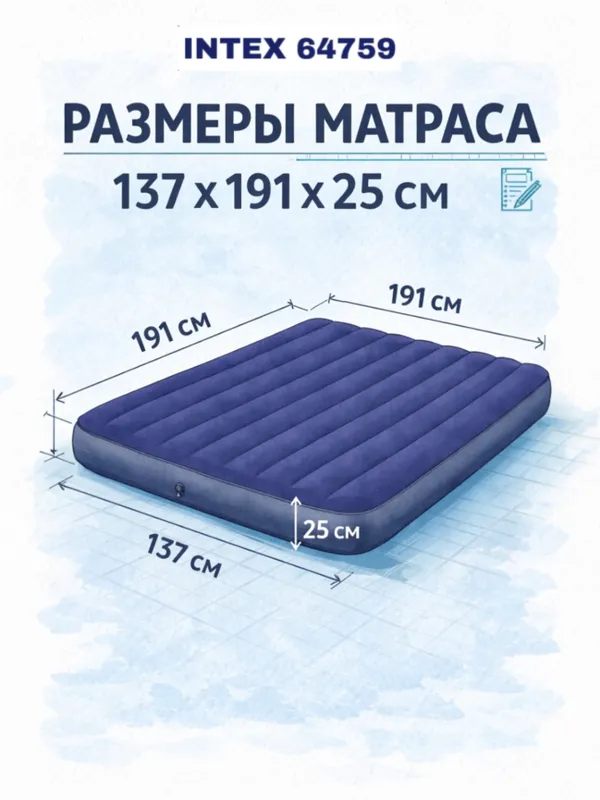 Intex 64759 2х местный надувной матрас 203x152x25 2 Intex 64759 2х местный надувной матрас 203x152x25 2