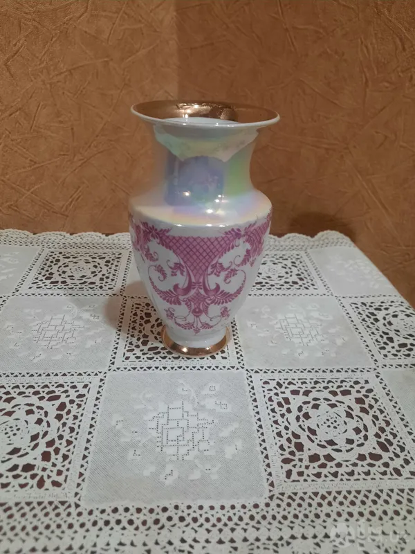 Винтажная миниатюрная фарфоровая вазочка. Коростеньский ФЗ. Золочение, 2 Винтажная миниатюрная фарфоровая вазочка. Коростеньский ФЗ. Золочение, 2