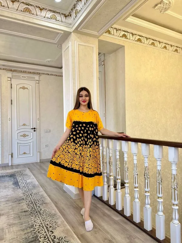 Штапельные платья Индонезии модель Разлетайка — фото 3