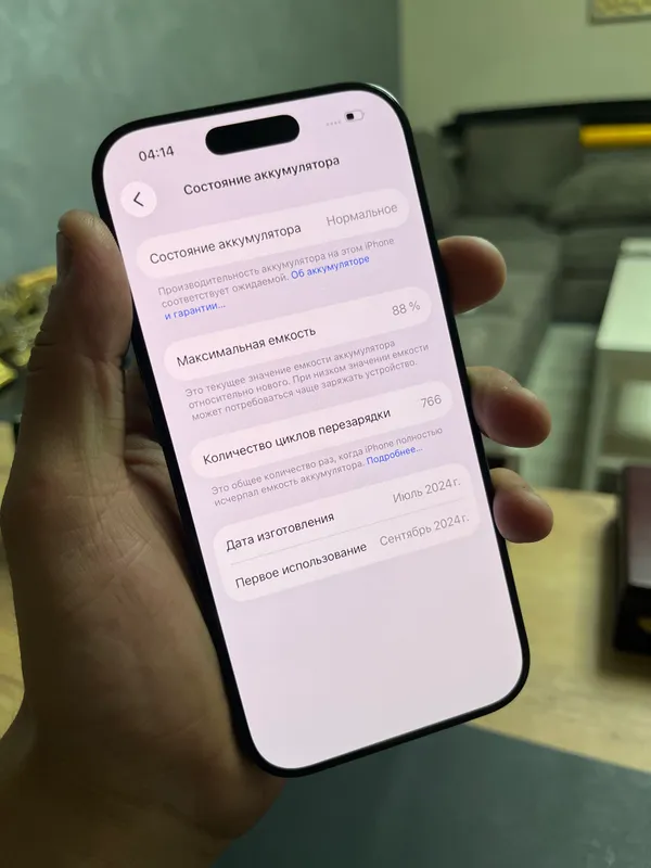 IPhone 16 pro Black 256Gb, состояние хорошее, ёмкость 88% 5