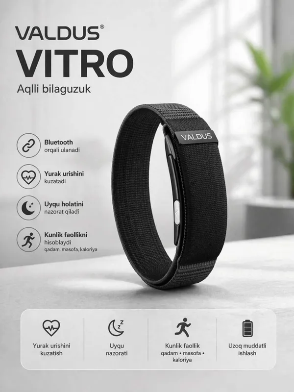 Умный фитнес-браслет Valdus Vitro ECG для контроля здоровья