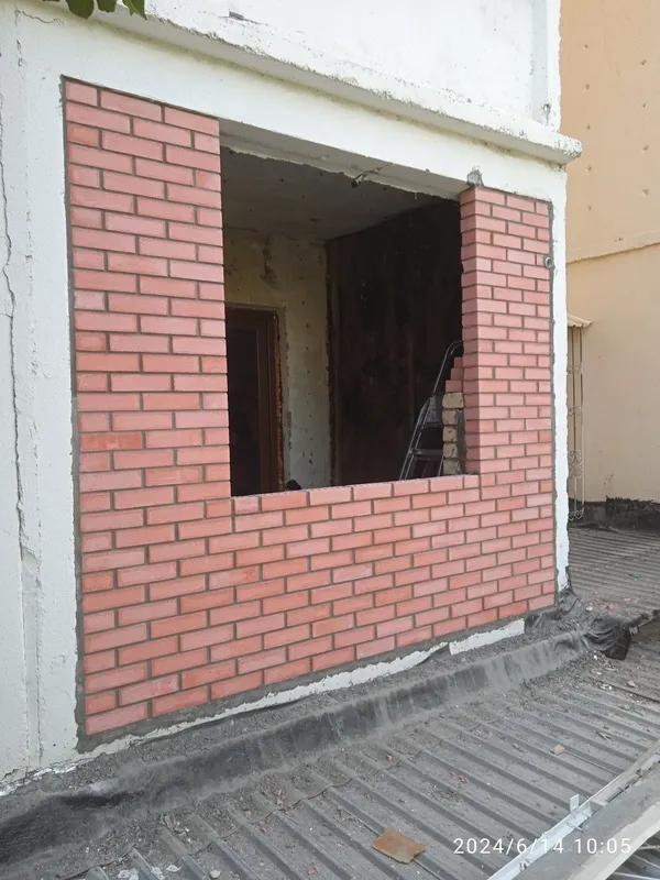 Балконга Облецовка Гишттерамиз Кладка Кирпича балкона 5 Балконга Облецовка Гишттерамиз Кладка Кирпича балкона 5