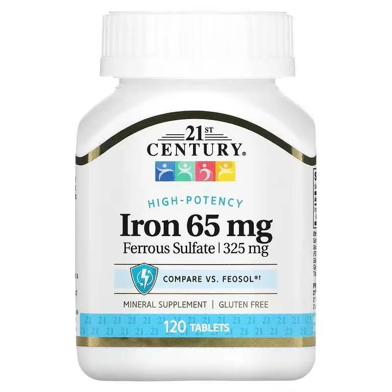 21st Century iron железо Iron, 65 mg, 120 Vegan Tablets temir — фото 2