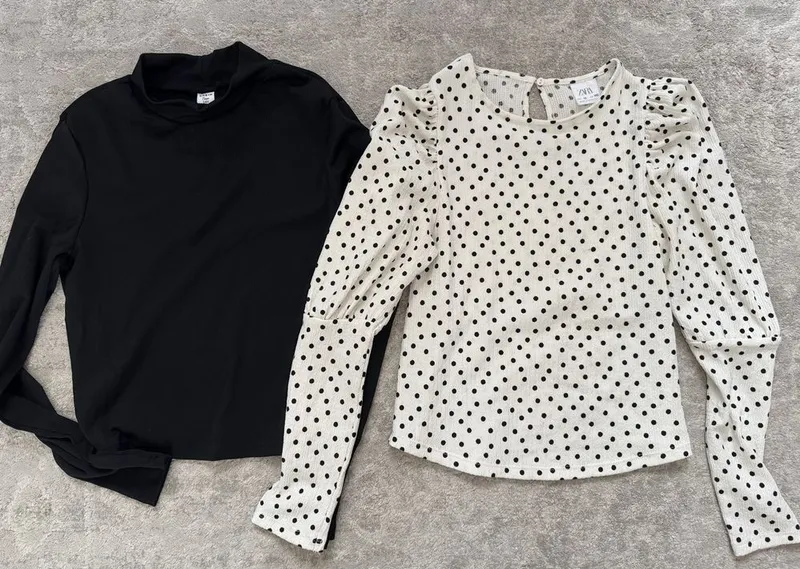 Блузки zara shein 8-9 лет