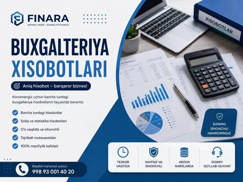 Buxgalteriya Hisobotlari | Soliq | Kadrlar | FINARA | Onlayn Xizmat