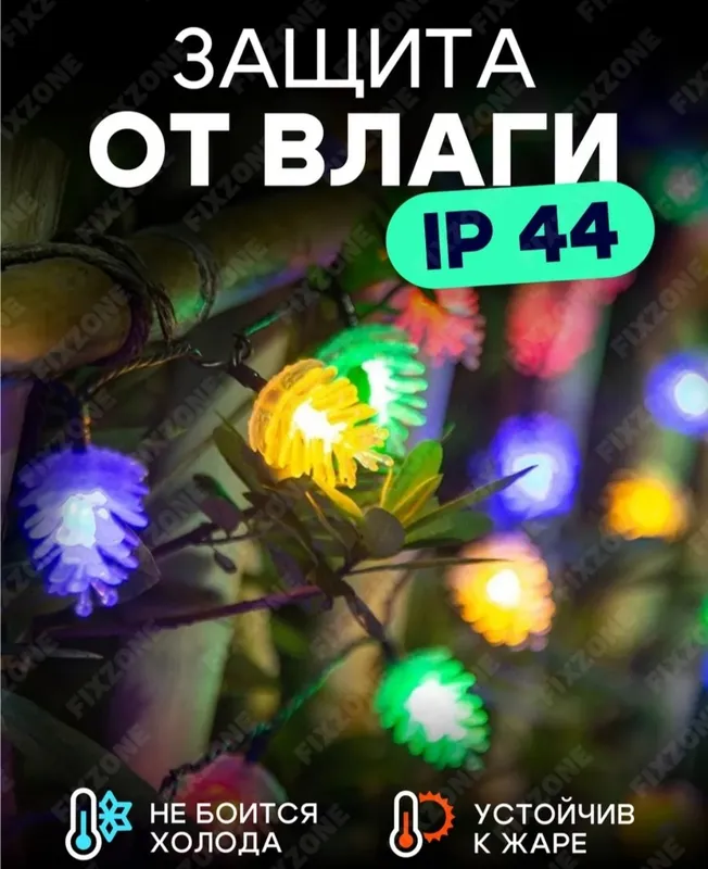 Гирлянда новогодняя разноцветная светодиодная 5м 5