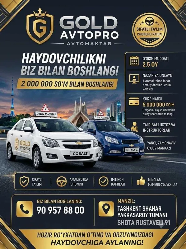 AVTO MAKTAB gold avto 2 AVTO MAKTAB gold avto 2