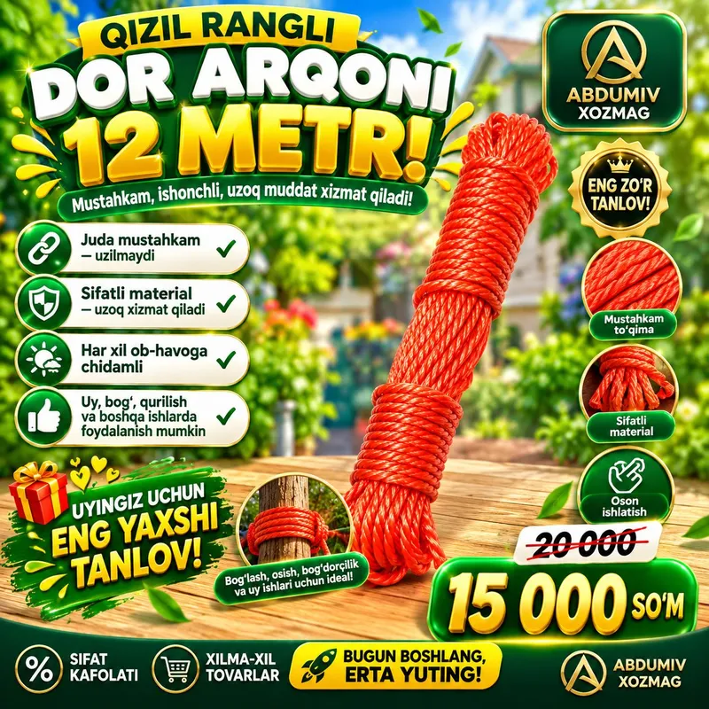 QIZIL RANGLI DOR ARQONI — 12 METR! 1 QIZIL RANGLI DOR ARQONI — 12 METR! 1