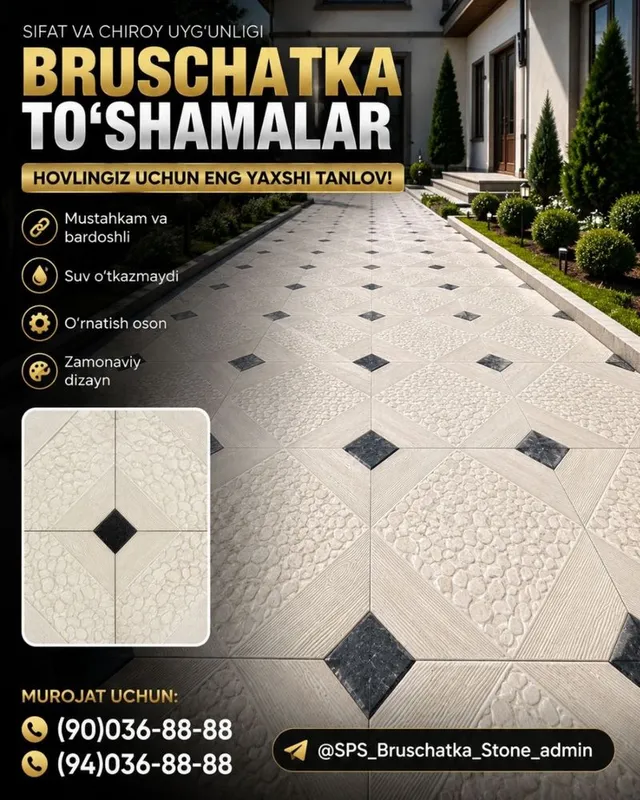 Premium Dizayn va Yuqori Sifat: Tabiiy Toshdan Bruschatkalar! 5