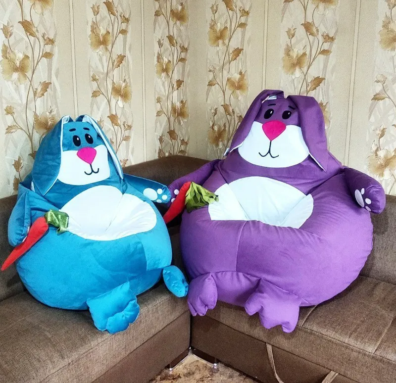 Кресло игрушка Кролик, Зайчик. Кресло мешок бин-бег бинбэг пуф beanbag — фото 5