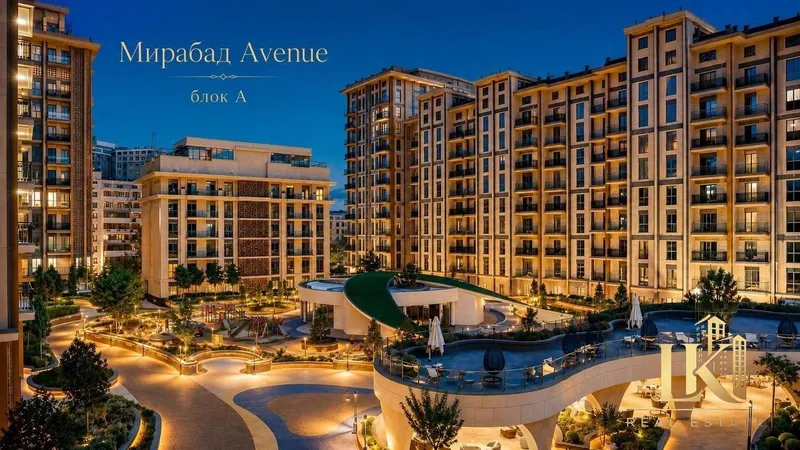 Просторная 4-комнатная квартира 123 м², ЖК Mirabad Avenue (Мирабадский район), вид во двор Просторная 4-комнатная квартира 123 м², ЖК Mirabad Avenue (Мирабадский район), вид во двор