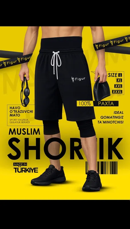 Muslim shortik razmer XL yoki 33 3