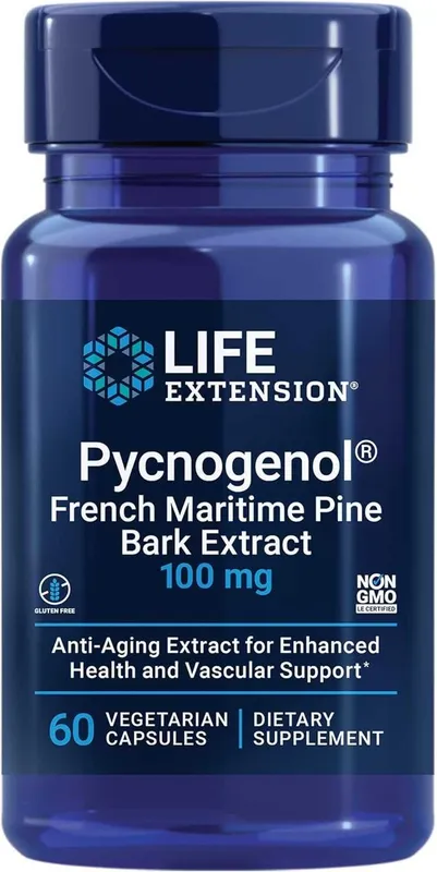 Пикногенол Life Extension для сосудов и здорового старения, 60 капсул