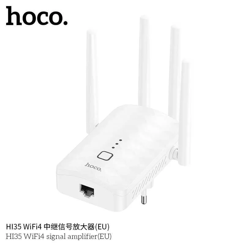 Hoco HI35 Wi-Fi4 300Mbps Репитер Усилитель Сигнала Repeater — фото 5