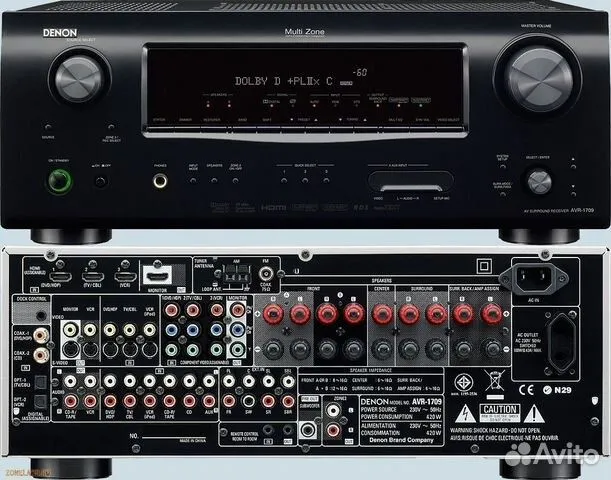 DENON avr 1709 ресивер/домащный кинотеатр — фото 4