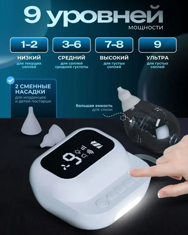 Аспиратор мощный назальный соплеотсос для детей — фото 2