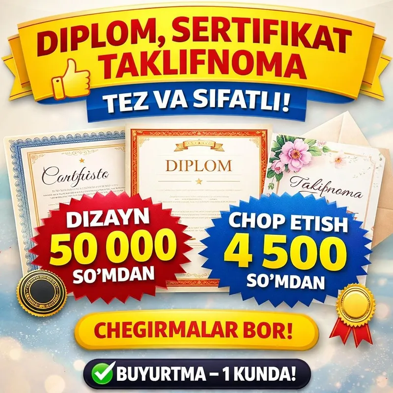 “Kompyuter xizmatlari Tarjimayu Hol Sertifikat, diplom dizayn | TEZ | — фото 4