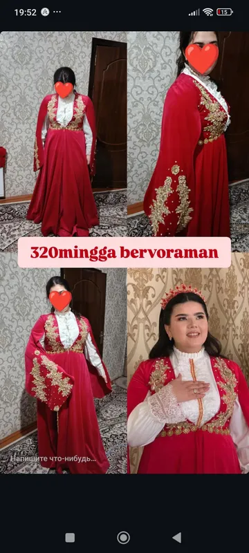 Qizil abaya 1200 ming asl narx yang 200 va beraman 1