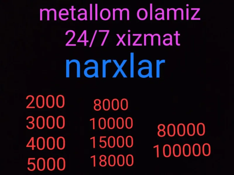 Metallom olamiz har hil turdagi metallar