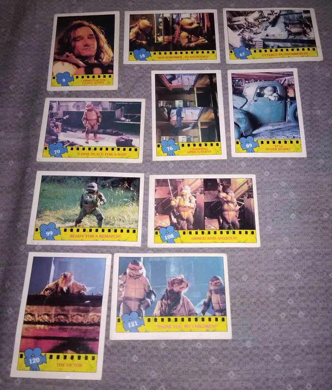 Вкладыши карточки "Черепашки-ниндзя" TOPPS 1990 2 Вкладыши карточки "Черепашки-ниндзя" TOPPS 1990 2