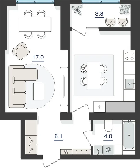 1-комнатная квартира, 45 м², Яшнабад 2 1-комнатная квартира, 45 м², Яшнабад 2