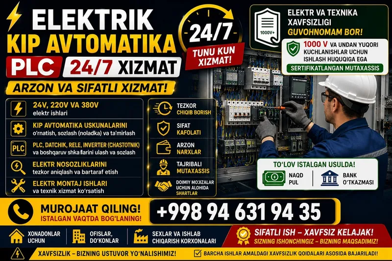 Elektrik KIP Avtomatika PLC Arzon va Sifatli