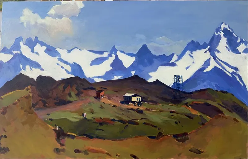 Картина для интерьера, дома, офиса, кафе, гостинницы. Пейзаж с горами
