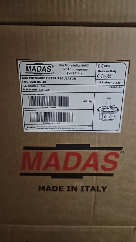 Мадас газ редуктор d20 d110 Размери 2