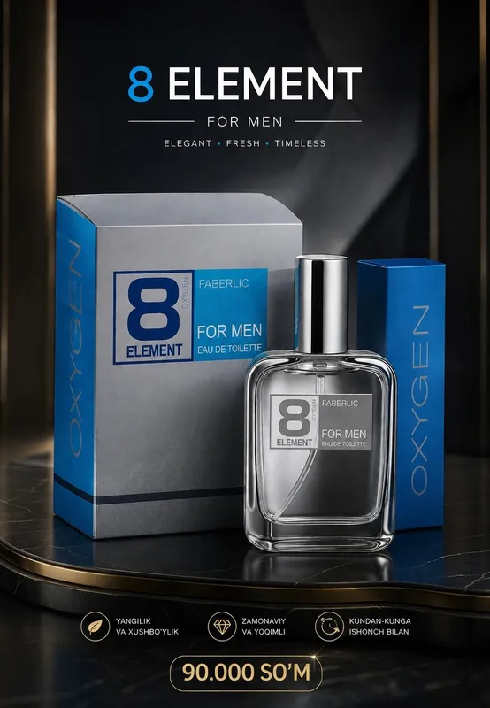 8 element erkaklar uchun atir suvi ,35 ml