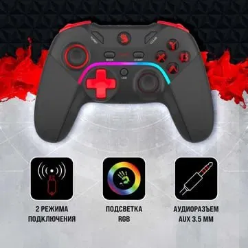 Bloody GPW70 joystik — RGB bilan 2.4 GGts simsiz aniqlik
