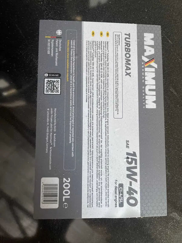 Maximum TurboMax 15w40 CI-4/SL 3 Maximum TurboMax 15w40 CI-4/SL 3