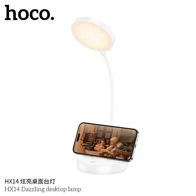 Hoco HX14 Dazzling Беспроводная Настольная Лампа Wireless Desk Lamp — фото 3