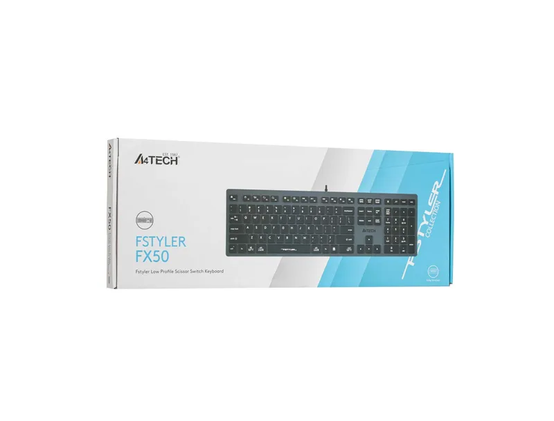 | Клавиатура ножничная A4Tech FX50 Gray USB Бесшумная ультратонкая — фото 3