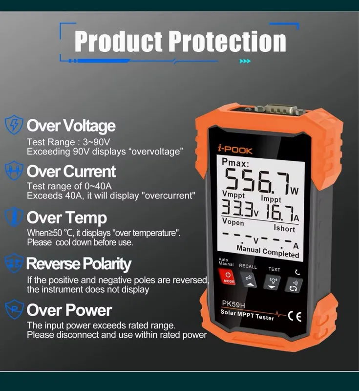 Тестер солнечных панелей i-POOK PK59H Solar MPPT Tester 2 Тестер солнечных панелей i-POOK PK59H Solar MPPT Tester 2