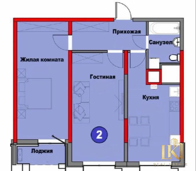 3-комнатная квартира 69 м² в ЖК Regnum Plaza (3/6/15), вид во двор, white box