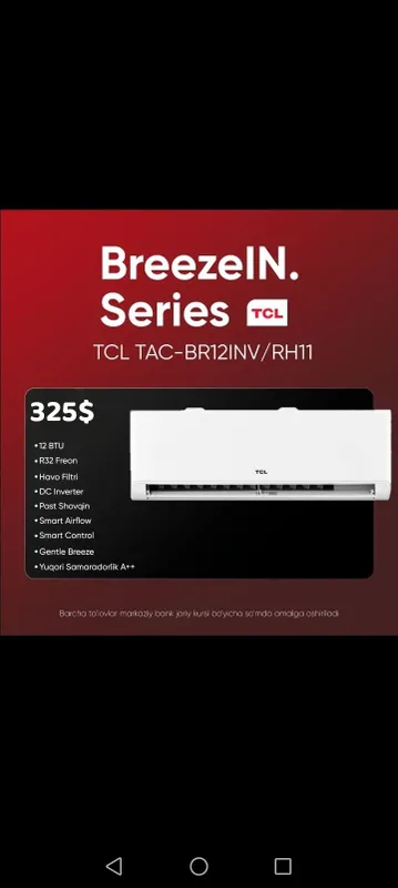 TCL TAC-BR 12 INV/RH11 konditsioneri 1 TCL TAC-BR 12 INV/RH11 konditsioneri 1