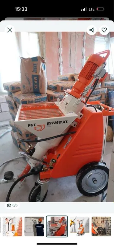 MP75, спрей штукатурка, Rotband, гипсовая штукатурка, аппарат 4