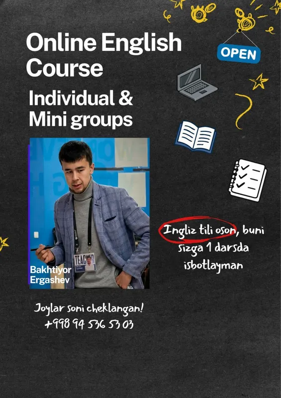 Ingliz tili 0 dan, individual/mini guruh