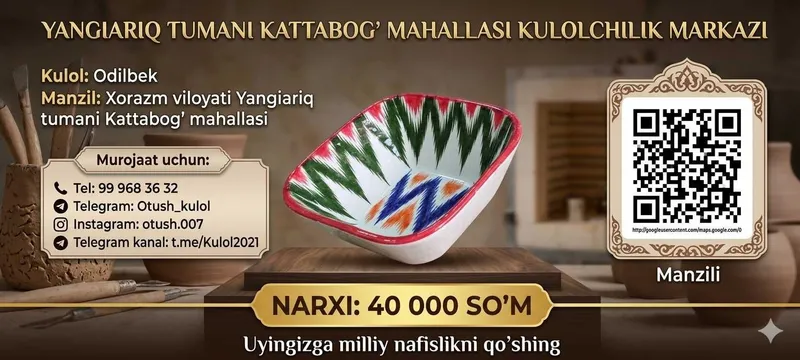 Milliy naqshli sopol kosa