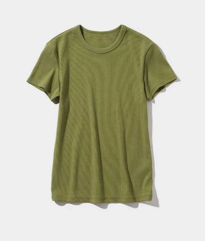 Новая женская мягкая ребристая футболка UNIQLO М и L разм зел роз Дост 2 Новая женская мягкая ребристая футболка UNIQLO М и L разм зел роз Дост 2