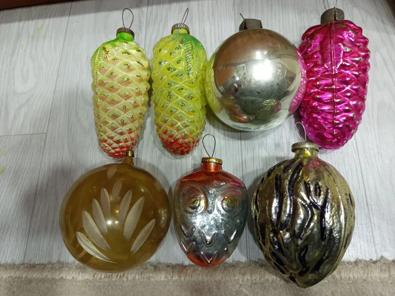 Елочные игрушки СССР, кремлевская, картонаж, пенопласт и на прищепки 2