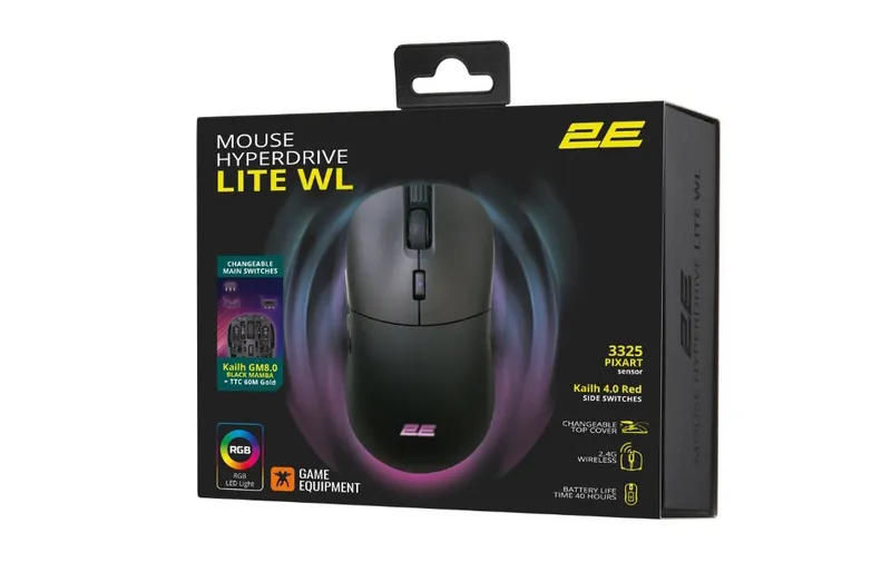 2E Gaming Mouse HyperDrive Lite WL (RGB Black) — фото 1