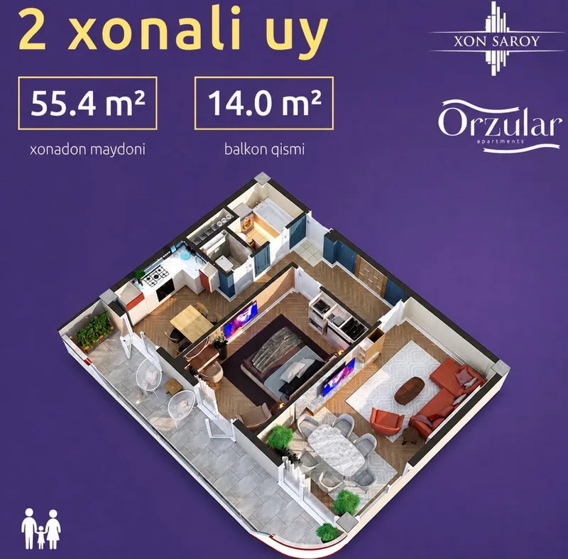 Юнусабад 16 квартал Xonsaroy Orzular 2 комнатная 10 Юнусабад 16 квартал Xonsaroy Orzular 2 комнатная 10