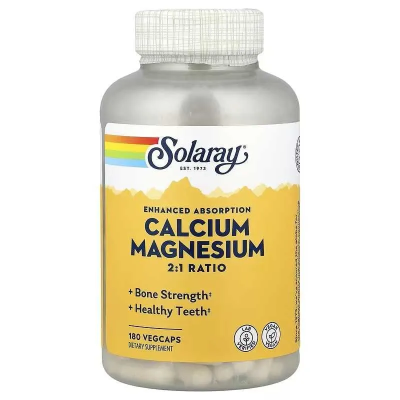 Solaray Calcium Magnesium kalsiy калций Кальций и магний 180 вегкапсул