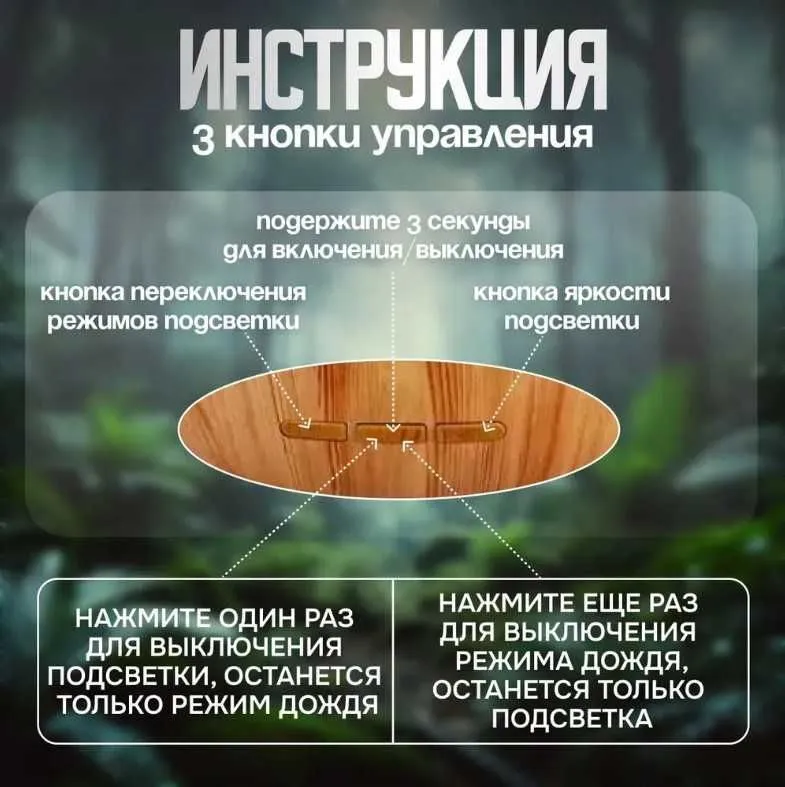 Увлажнитель для воздуха ночник Ночник дождик гриб — фото 2
