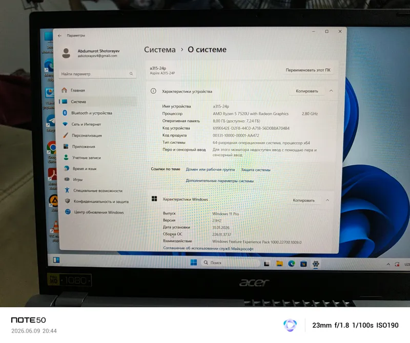 Noutbuk sotiladi ACER ASPAIR Noutbuk sotiladi ACER ASPAIR