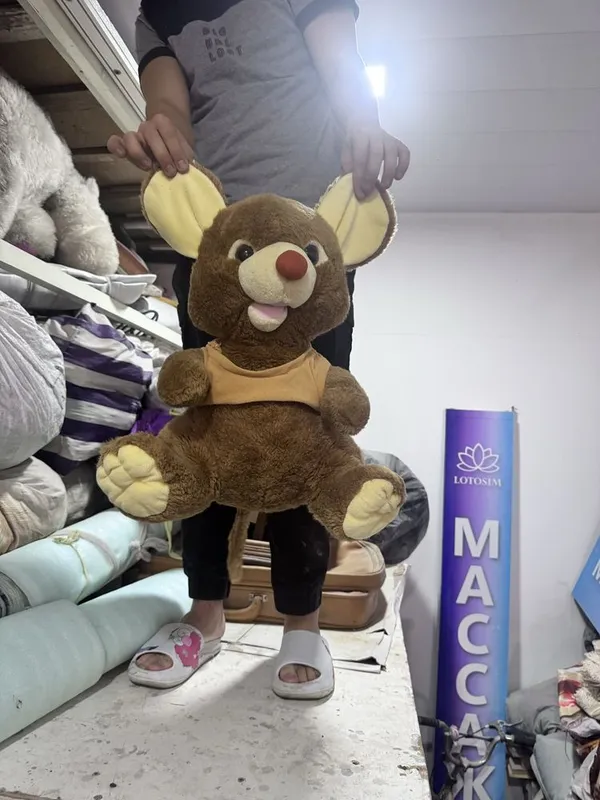 Большие детские игрушки зайчик медведь и мишка , нужно приводить в пор