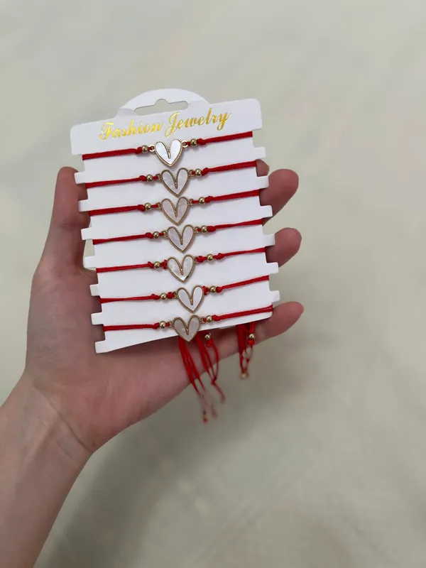 Браслет «Красная нить» с кулоном Сердце — фото 2